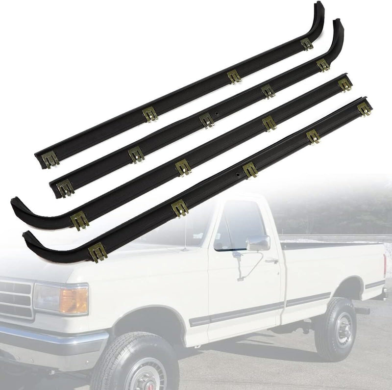 DURAFORCE FOR 1987-1997 FORD F150 F250 F350 DOOR WINDOW BELT SEAL WEATHERSTRIP 4 PIECE SET