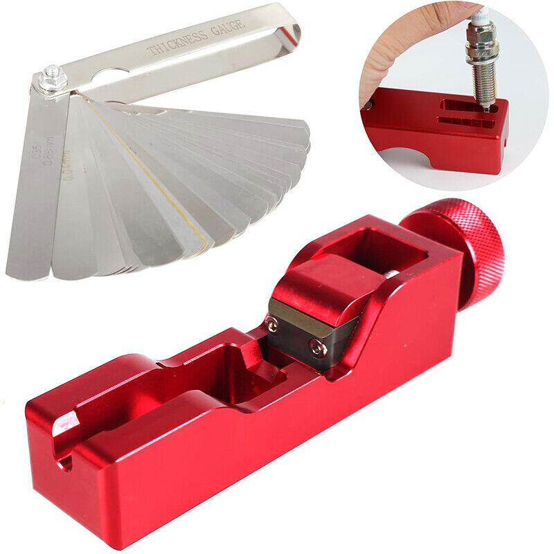 DURAFORCE Universal Spark Plug Gapping Tool with 32 Blade Feeler Gauge for 10mm 12mm 14mm