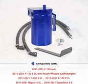 DURAFORCE Oil Catch Can Kit Aluminum for 2011-21 Ford F150 5.0L Raptor 2.7L 3.5L Ecoboost