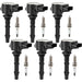 DURAFORCE 6pcs Ignition Coil & Spark Plug Pack for Mercedes-Benz ML350 E350 C300 S550