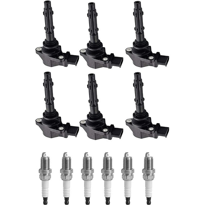 DURAFORCE 6pcs Ignition Coil & Spark Plug Pack for Mercedes-Benz ML350 E350 C300 S550