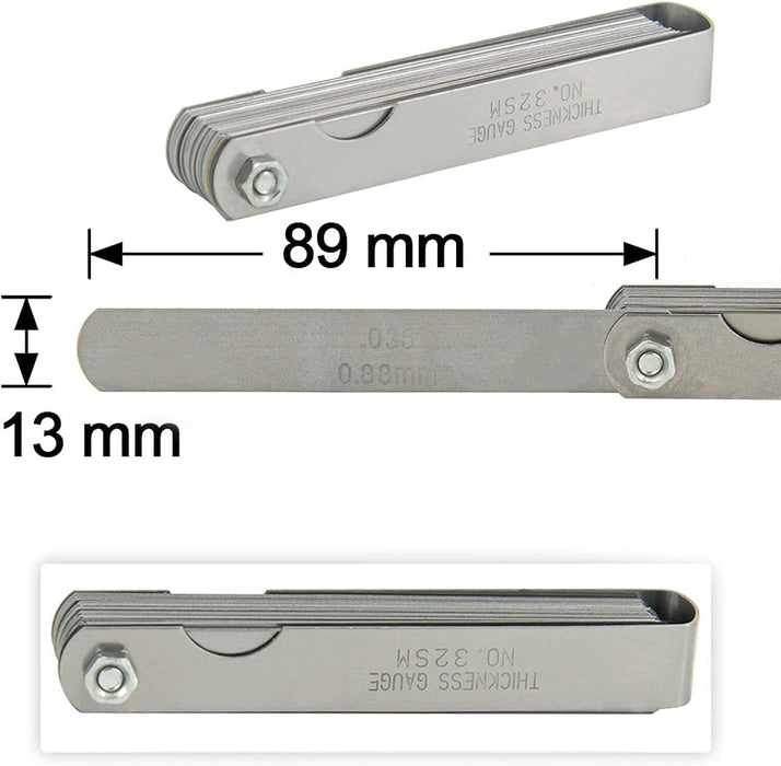 DURAFORCE Spark Plug Gap Tool & 32 Blades Metric Feeler Gauge Gap Filler Measuring Tools
