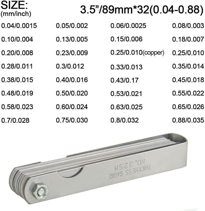 DURAFORCE Spark Plug Gap Tool & 32 Blades Metric Feeler Gauge Gap Filler Measuring Tools