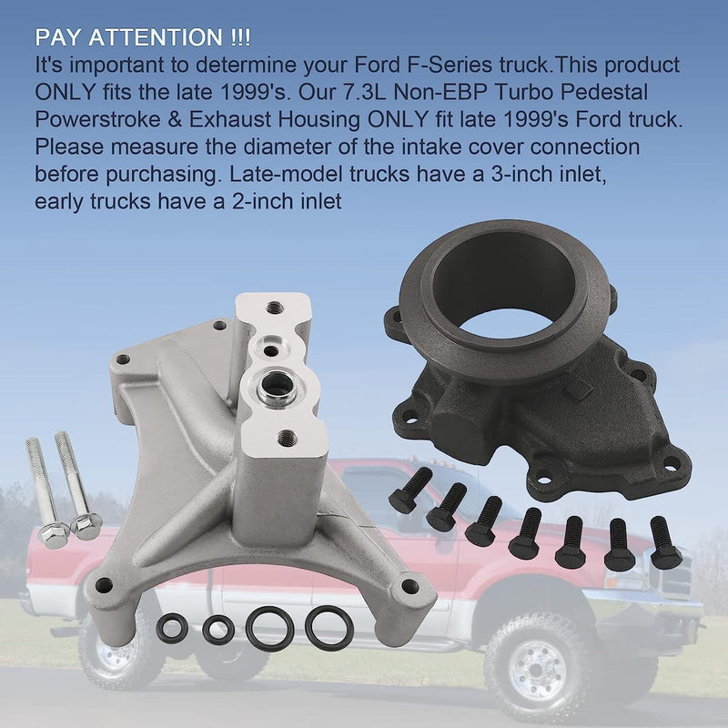 DURAFORCE For 1999.5-2003 Ford Diesel 7.3 7.3L 99.5-03 Turbo Pedestal &Exhaust Housing Kit
