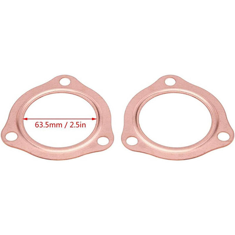 DURAFORCE For 2-1/2" Reusable Aluminum 3-Hole Exhaust Header Collector Flange Gaskets 2.5"