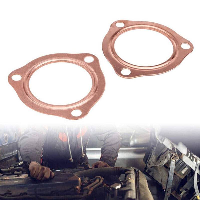 DURAFORCE For 2-1/2" Reusable Aluminum 3-Hole Exhaust Header Collector Flange Gaskets 2.5"