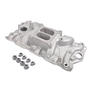DURAFORCE Aluminum Dual Plane Intake Manifold for SBC Small Block Chevy 350 400 1955-1995