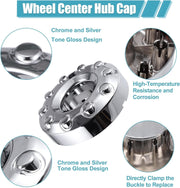 DURAFORCE Wheel Center Hub Caps For Ford F450 F550 2005-17 Super Duty Dually 10 Lug Wheel