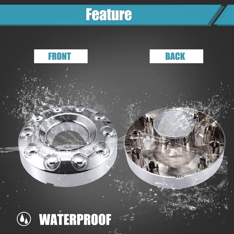 DURAFORCE Wheel Center Hub Caps For Ford F450 F550 2005-17 Super Duty Dually 10 Lug Wheel