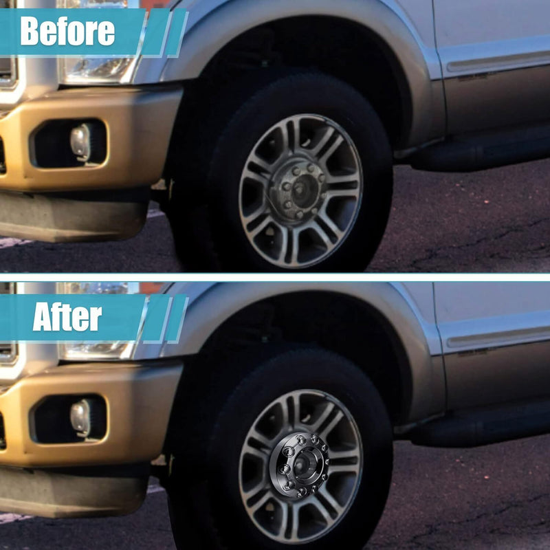 DURAFORCE Wheel Center Hub Caps For Ford F450 F550 2005-17 Super Duty Dually 10 Lug Wheel