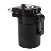DURAFORCE Engine Oil Catch Can Tank Kit with Breather Filter 300ml Aluminum Polish Black