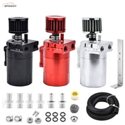 DURAFORCE Oil Catch Can Tank Kit Polish Baffled Reservoir with Breather Filter Universal A