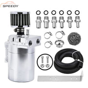 DURAFORCE Oil Catch Can Tank Kit Polish Baffled Reservoir with Breather Filter Universal A