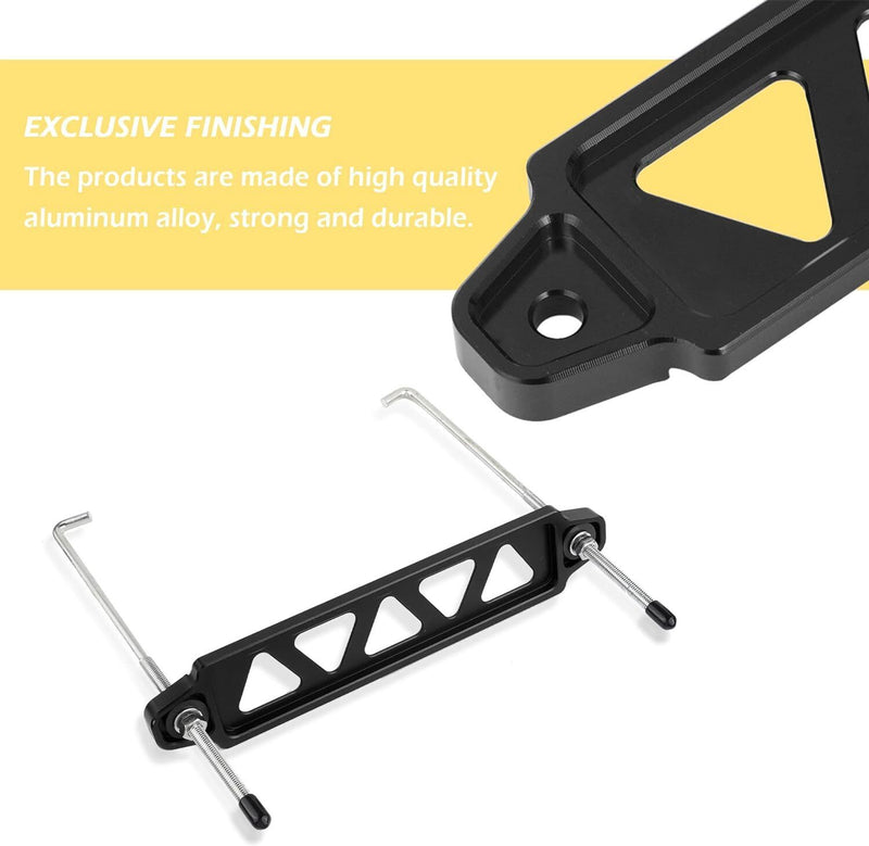 DURAFORCE Aluminum Battery Hold Tie Down Bracket Mount + 10'' Inch J-Hooks Bolts Universal