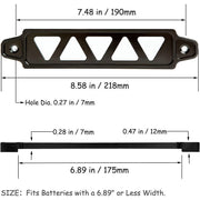 DURAFORCE Aluminum Battery Hold Tie Down Bracket Mount + 10'' Inch J-Hooks Bolts Universal