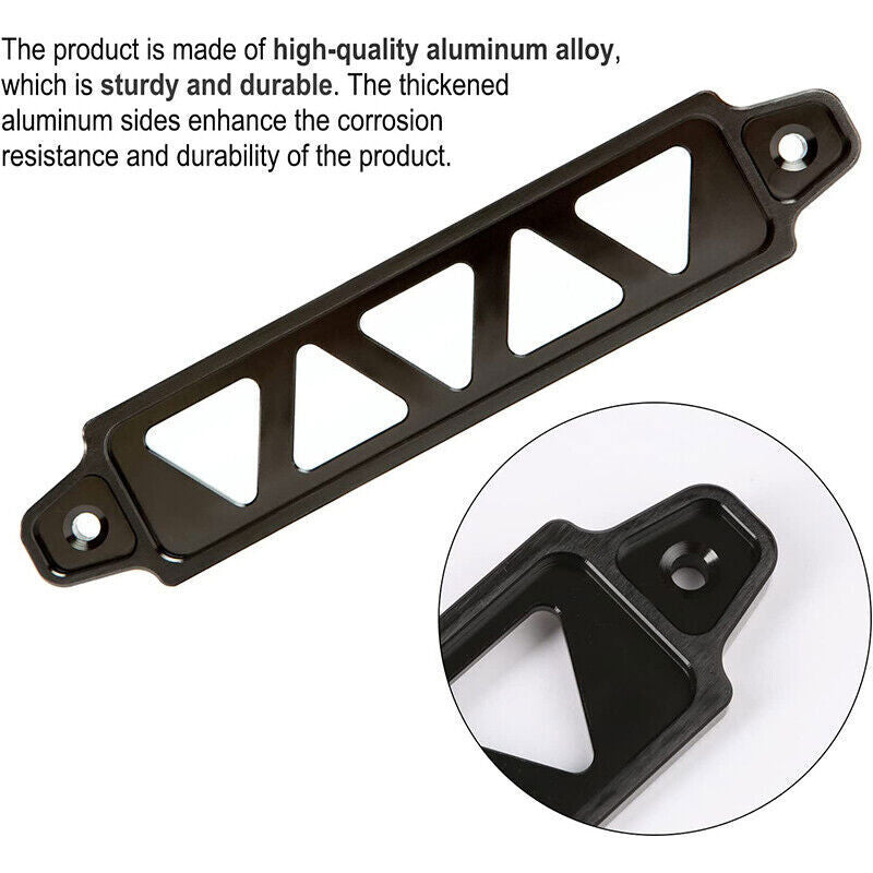 DURAFORCE Aluminum Battery Hold Tie Down Bracket Mount + 10'' Inch J-Hooks Bolts Universal