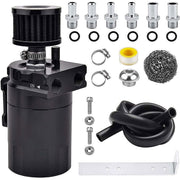 DURAFORCE Alumnium Baffled Oil Catch Can Oil Separator Kit Reservoir Tank with Breather BK