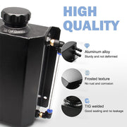 DURAFORCE 2L Black Universal Coolant Radiator Overflow Tank Expansion Reservoir Aluminum C