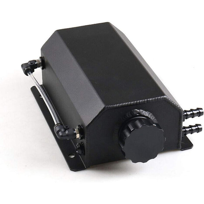 DURAFORCE 2L Black Universal Coolant Radiator Overflow Tank Expansion Reservoir Aluminum C