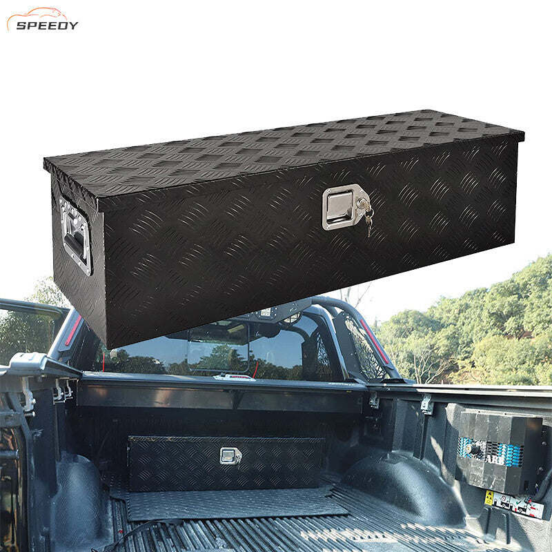 DURAFORCE 39"x13"x10" Aluminum For Pickup Truck Trunk Bed Tool Box Trailer Storage W/ Lock