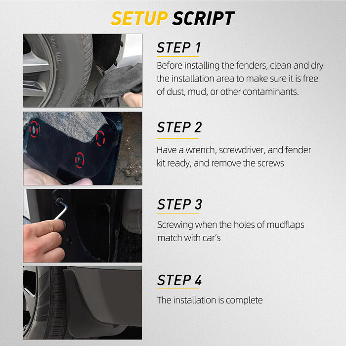 DURAFORCE 4X Wearing Mud Flaps Mudguards Fender Splash Guards For Dodge Challenger R/T SRT