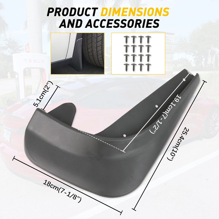 DURAFORCE 4X Wearing Mud Flaps Mudguards Fender Splash Guards For Dodge Challenger R/T SRT