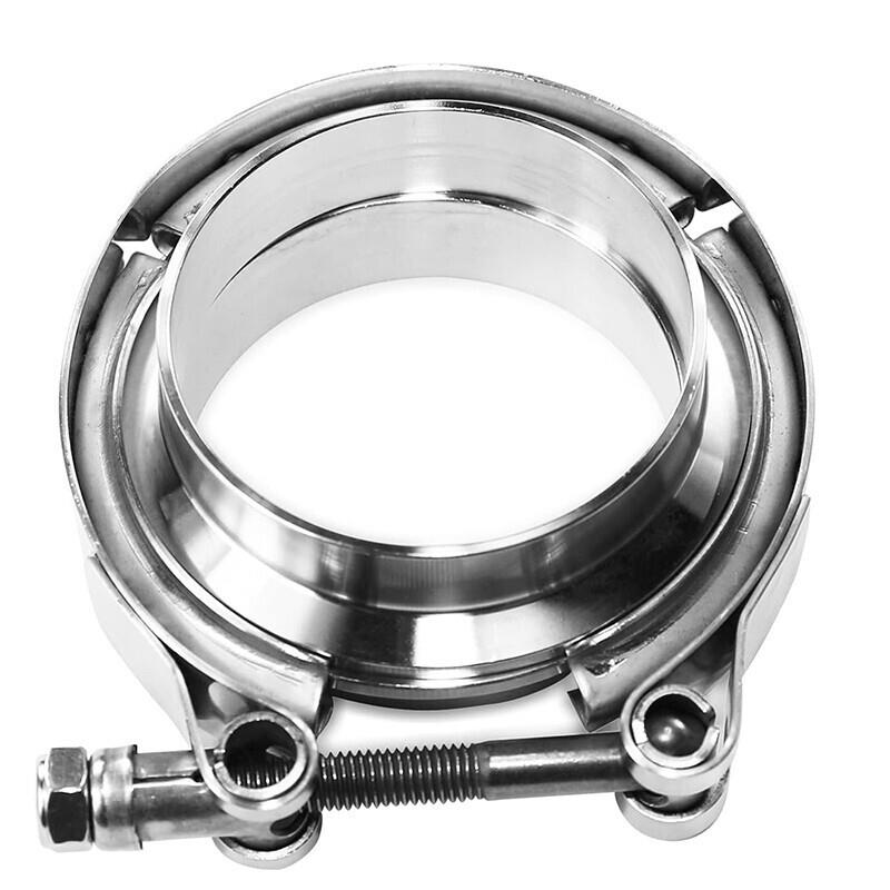 DURAFORCE 4PCS 3.5" Inch V Band Flange & Clamp Kit For Turbo Pipes Stainless Steel