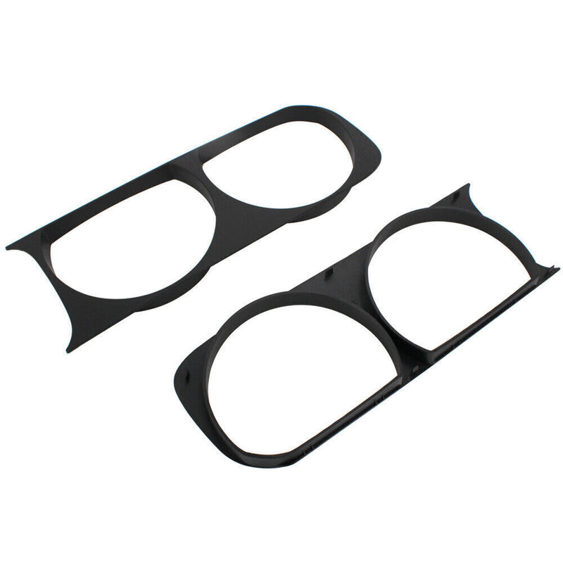 DURAFORCE 1 Pair Left + Right Side Black Headlight Bezel For 2008-2014 Dodge Challenger