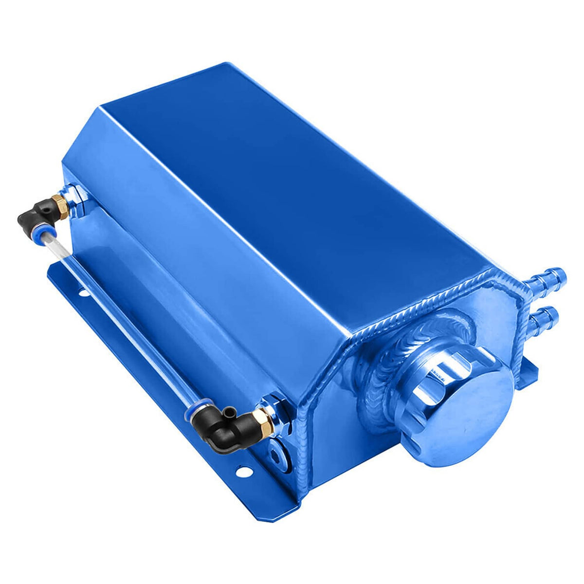 Isc Radiator Overflow Tank 2L Blue Aluminum Coolant Radiator Overflow Reservoir Expansion Water T ...