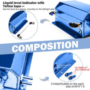 DURAFORCE 2L Blue Aluminum Coolant Radiator Overflow Reservoir Expansion Water Tank