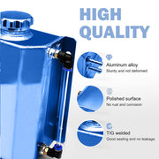 DURAFORCE 2L Blue Aluminum Coolant Radiator Overflow Reservoir Expansion Water Tank