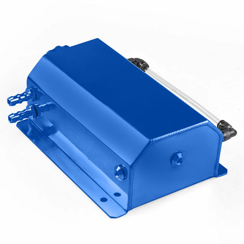 DURAFORCE 2L Blue Aluminum Coolant Radiator Overflow Reservoir Expansion Water Tank