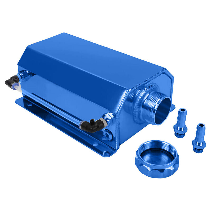 DURAFORCE 2L Blue Aluminum Coolant Radiator Overflow Reservoir Expansion Water Tank