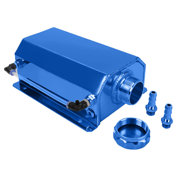 DURAFORCE 2L Blue Aluminum Coolant Radiator Overflow Reservoir Expansion Water Tank