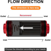 DURAFORCE High Flow 100 Micron Inline Fuel Filter Cleanable AN6 AN8 AN10 Adapter Fitting