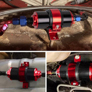 DURAFORCE High Flow 100 Micron Inline Fuel Filter Cleanable AN6 AN8 AN10 Adapter Fitting