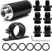 DURAFORCE 30 Micron Inline Fuel Filter w/ 6AN 8AN 10AN Adapter Fitting An Fuel Filter
