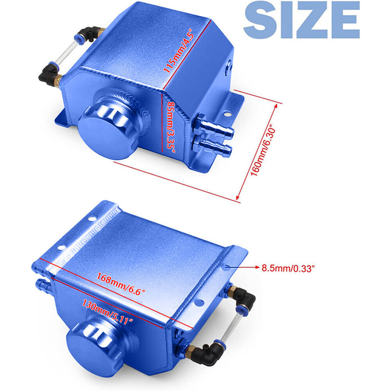 DURAFORCE 1L Aluminum Radiator Coolant Overflow Bottle Water Tank Reservoir with Cap US Ne