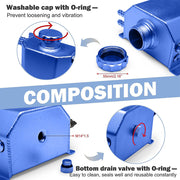 DURAFORCE 1L Aluminum Radiator Coolant Overflow Bottle Water Tank Reservoir with Cap US Ne