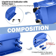 DURAFORCE 1L Aluminum Radiator Coolant Overflow Bottle Water Tank Reservoir with Cap US Ne