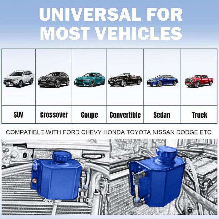 DURAFORCE 1L Aluminum Radiator Coolant Overflow Bottle Water Tank Reservoir with Cap US Ne