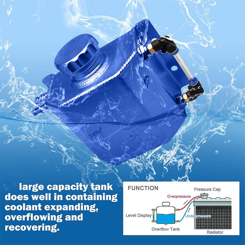 DURAFORCE 1L Aluminum Radiator Coolant Overflow Bottle Water Tank Reservoir with Cap US Ne