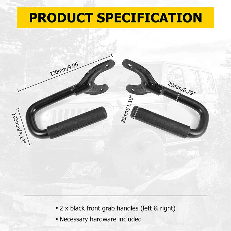 DURAFORCE Aluminum Grab Bar Front Grab Handle Fit For Jeep Wrangler TJ 1997-2006 2PCS