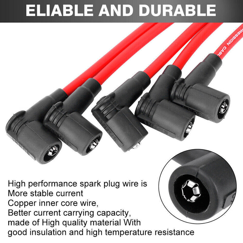 DURAFORCE 7mm Cable Spark Plug Ignition Wires For Honda Accord Civic Del Sol 92-00 2.3L