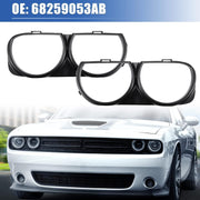 DURAFORCE LH & RH Front Headlight Bezel Lamp Cover Trim Set For 2015-2021 Dodge Challenger