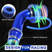 DURAFORCE 3" Cold Air Intake Filter Induction Kit Pipe Power Flow Hose System US New