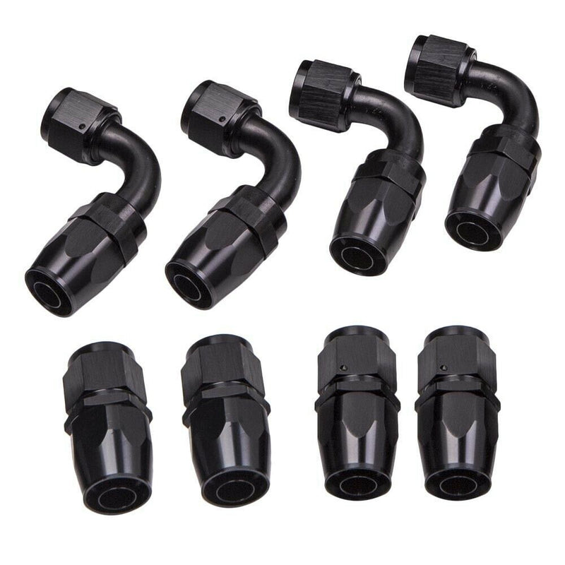 DURAFORCE AN10 Oil Catch Can Reservoir Tank w Dual Breather Filter Baffled Tank Kit 4 Port
