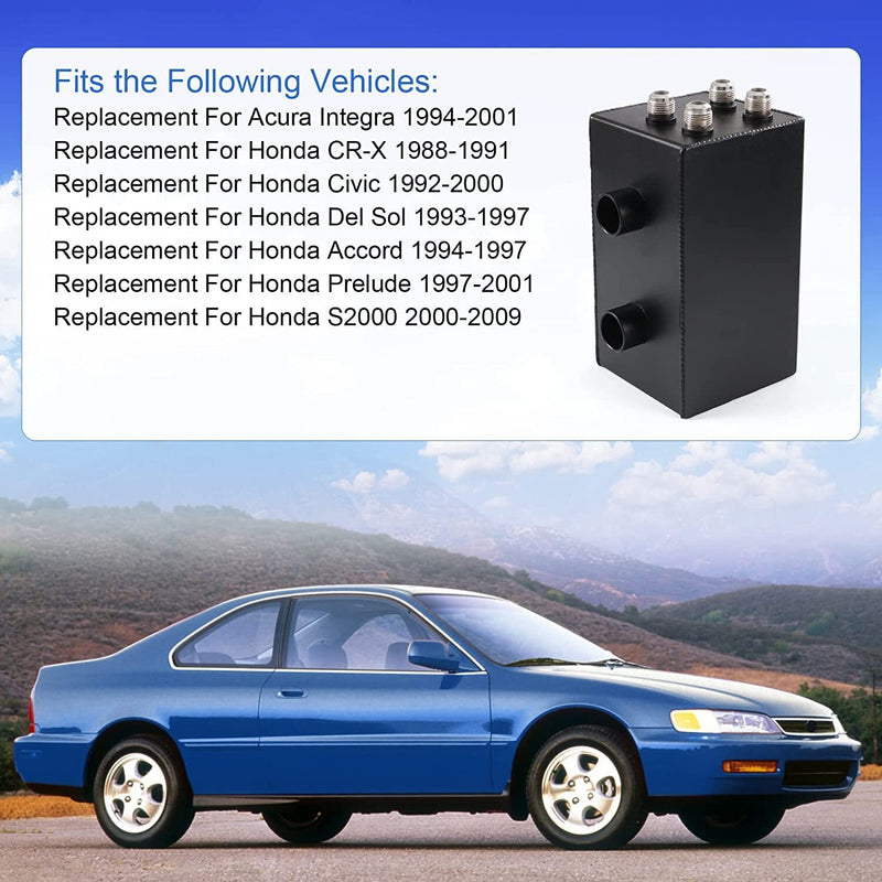 DURAFORCE AN10 Oil Catch Can Reservoir Tank w Dual Breather Filter Baffled Tank Kit 4 Port