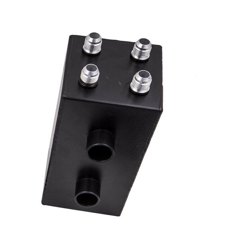 DURAFORCE AN10 Oil Catch Can Reservoir Tank w Dual Breather Filter Baffled Tank Kit 4 Port