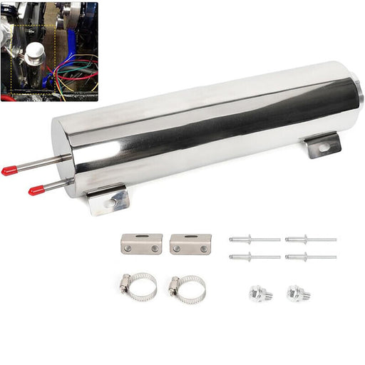 DURAFORCE 3" X 9" Polished Stainless Steel 32 OZ Radiator Coolant Over Flow Puke Tank Can